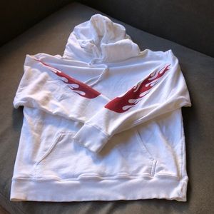 White Hoodie with RED Flame: John Galt